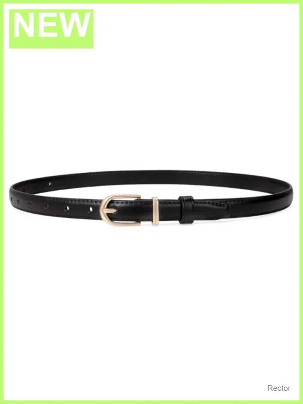 Women's Genuine Leather Waist Belt with Gold Pin Buckle